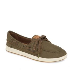 Sperry Women's Drift Hale Flat Sperry Top-sider Shoes Army Green Size 8.5M